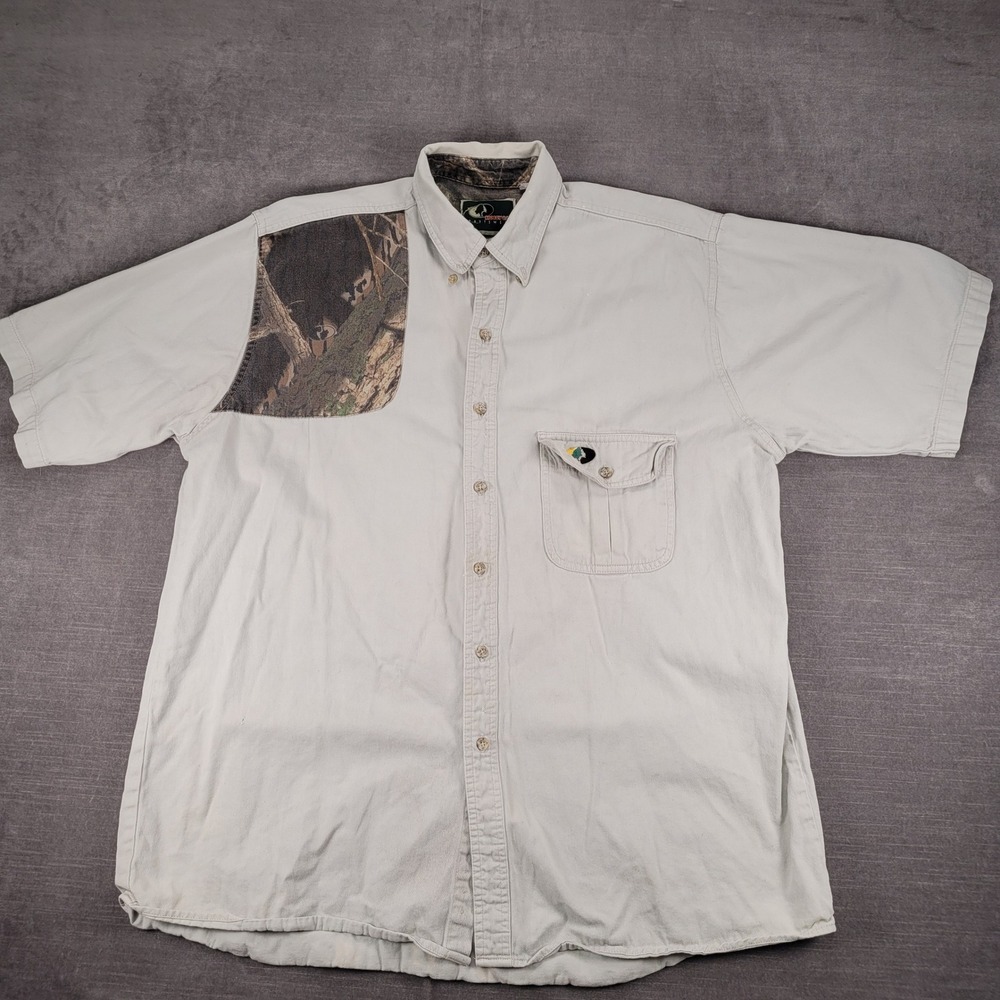 Mossy Oak‎ Sportswear Vintage Hunting Shooting Shirt Camo Short Sleeve XL